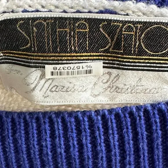 Vintage 80s Sinthia Szato Marisa Christina Sailboat Embellished Sweater - Picture 9 of 10